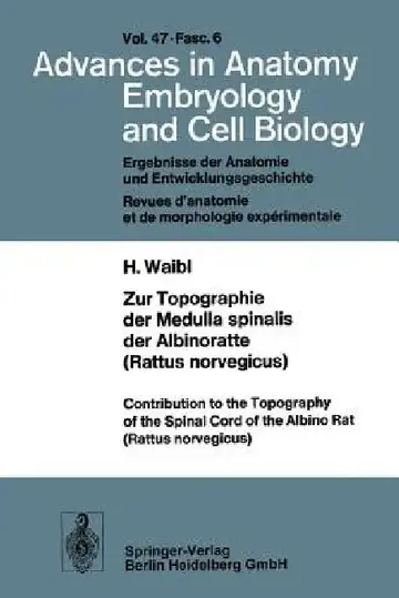 Cover of Zur Topographie Der Medulla Spinalis Der Albinoratte (Rattus Norvegicus) / Contributions to the Topography of the Spinal Cord of the Albino Rat (Rattu