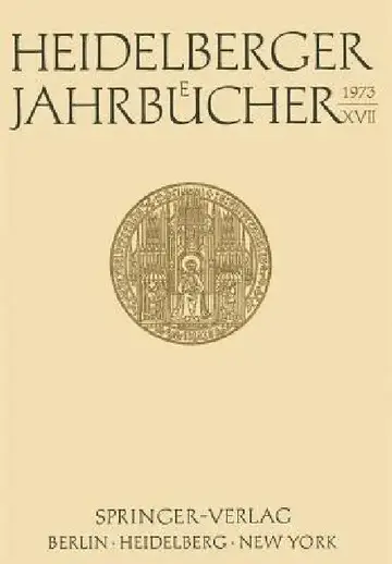 Cover of Heidelberger Jahrbücher XVII