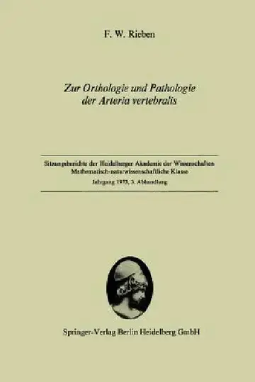 Cover of Zur Orthologie Und Pathologie Der Arteria Vertebralis