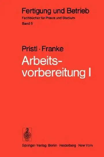 Cover of Arbeitsvorbereitung I