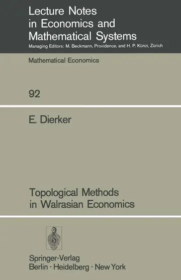 Cover of Topological Methods in Walrasian Economics