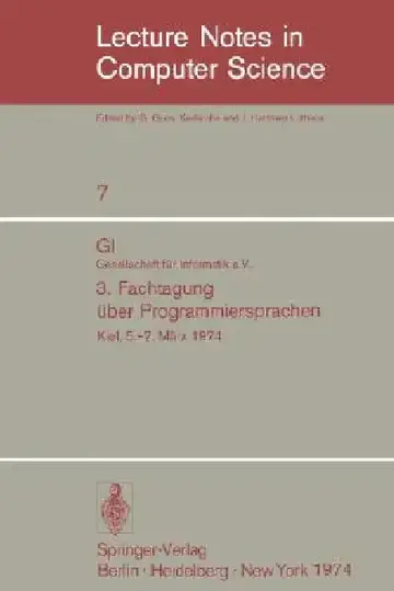 Cover of GI - 3. Fachtagung Über Programmiersprachen
