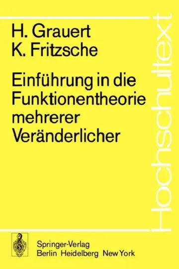 Cover of Einführung in Die Funktionentheorie Mehrerer Veränderlicher