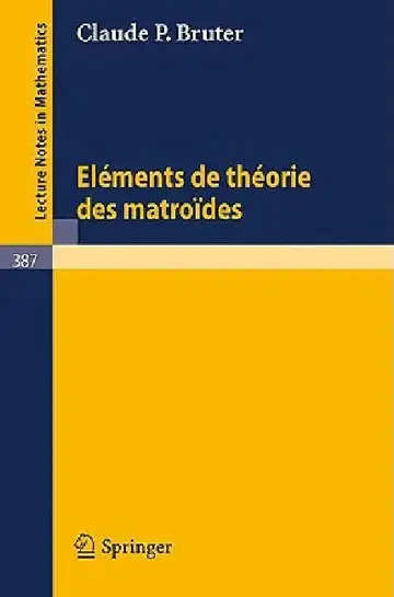 Cover of Elements de Theorie Des Matroides