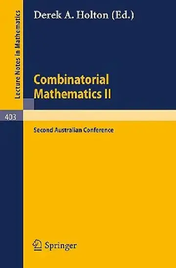Cover of Combinatorial Mathematics II