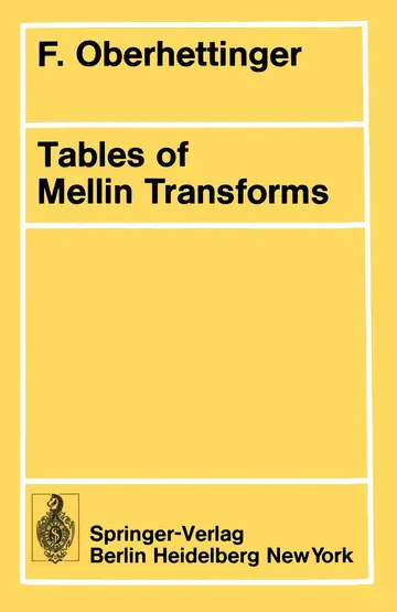 Cover of Tables of Mellin Transforms