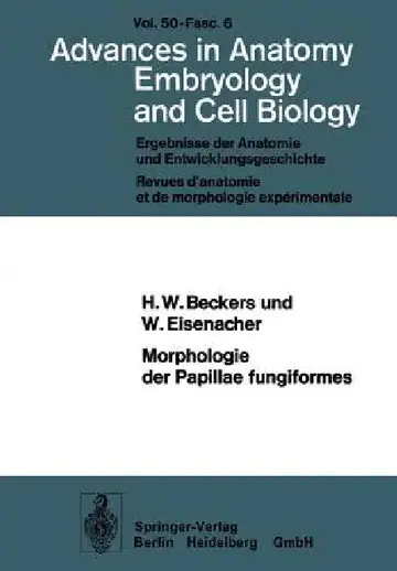 Cover of Morphologie Der Papillae Fungiformes