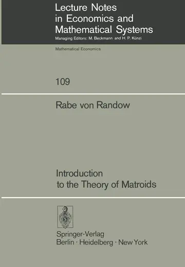 Cover of Introduction to the Theory of Matroids