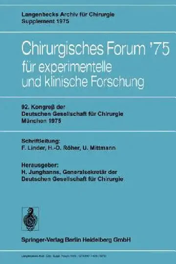 Cover of 92. Kongreß Der Deutschen Gesellschaft Für Chirurgie, München, 7.-10. Mai 1975