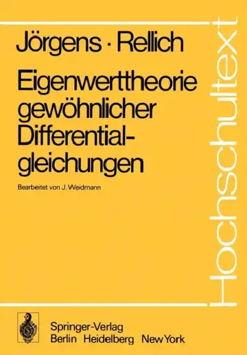 Cover of Eigenwerttheorie Gewöhnlicher Differentialgleichungen