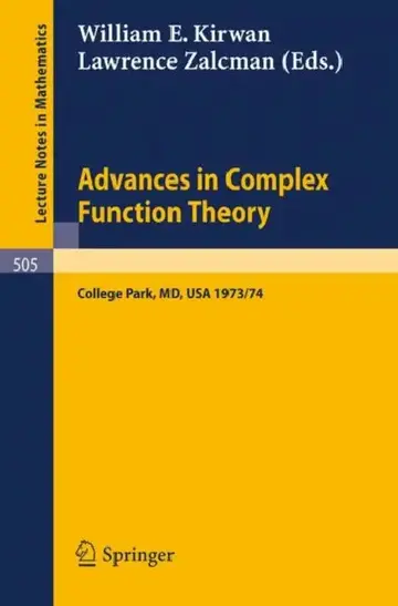 Cover of Advances in Complex Function Theory