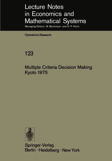 Cover of Multiple Criteria Decision Making Kyoto 1975