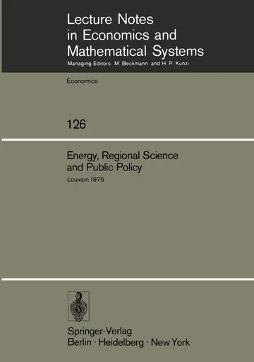 Cover of Energy, Regional Science and Public Policy