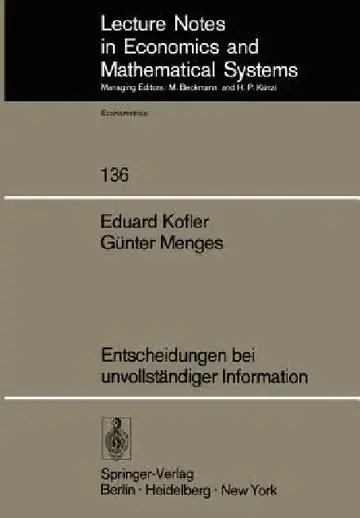 Cover of Entscheidungen Bei Unvollständiger Information