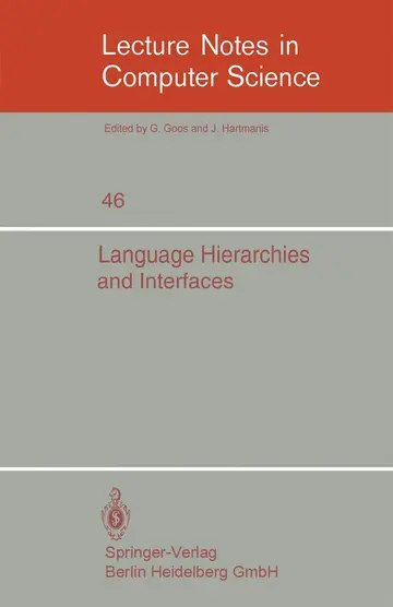 Cover of Language Hierarchies and Interfaces