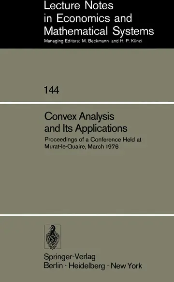 Cover of Convex Analysis and Its Applications