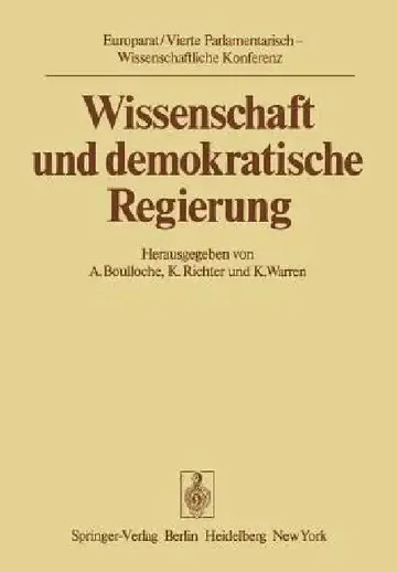Cover of Wissenschaft Und Demokratische Regierung