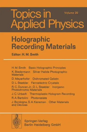 Cover of Holographic Recording Materials