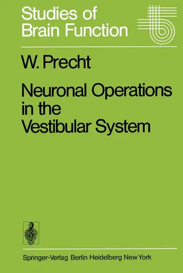 Cover of Neuronal Operations in the Vestibular System