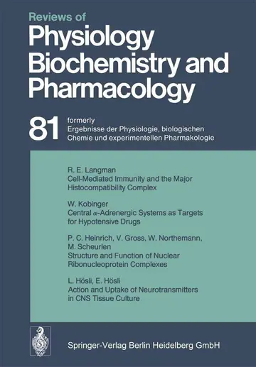 Cover of Reviews of Physiology, Biochemistry and Pharmacology