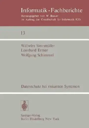Cover of Datenschutz Bei Riskanten Systemen