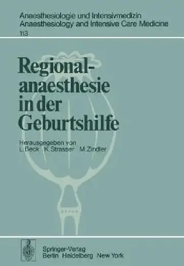 Cover of Regionalanaesthesie in Der Geburtshilfe