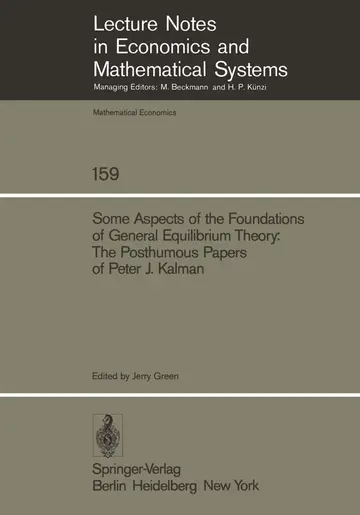 Cover of Some Aspects of the Foundations of General Equilibrium Theory