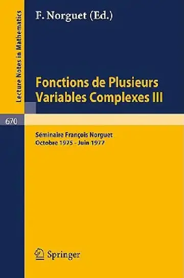 Cover of Fonctions de Plusieurs Variables Complexes III