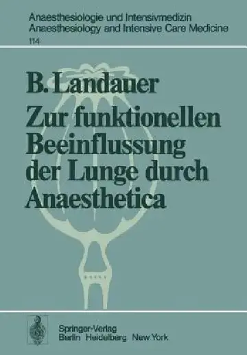 Cover of Zur Funktionellen Beeinflussung Der Lunge Durch Anaesthetica