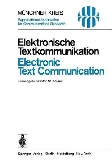 Cover of Elektronische Textkommunikation / Electronic Text Communication