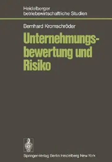 Cover of Unternehmungsbewertung Und Risiko