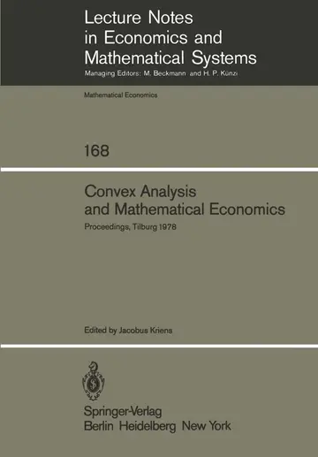 Cover of Convex Analysis and Mathematical Economics