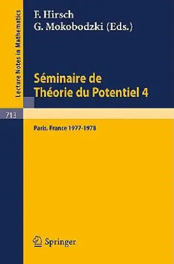 Cover of Séminaire de Théorie Du Potentiel Paris, 1977-1978, No. 4