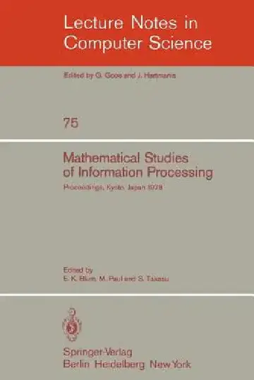 Cover of Mathematical Studies of Information Processing