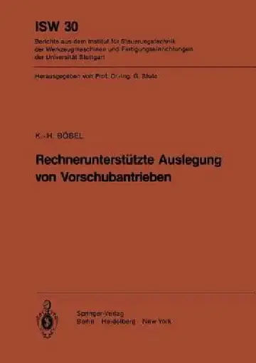 Cover of Rechnerunterstützte Auslegung Von Vorschubantrieben