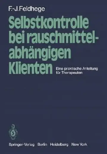 Cover of Selbstkontrolle Bei Rauschmittelabhängigen Klienten