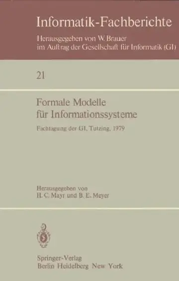 Cover of Formale Modelle Für Informationssysteme