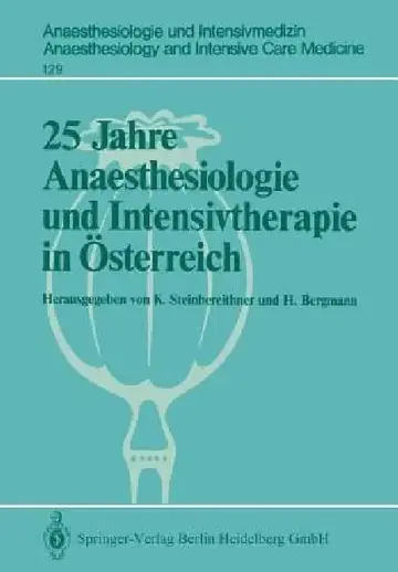 Cover of 25 Jahre Anaesthesiologie Und Intensivtherapie in Österreich