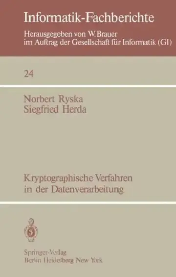Cover of Kryptographische Verfahren in Der Datenverarbeitung