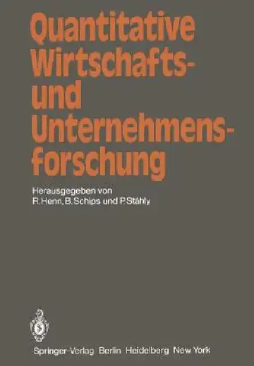 Cover of Quantitative Wirtschafts- Und Unternehmensforschung