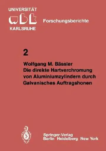 Cover of Die Direkte Hartverchromung Von Aluminiumzylindern Durch Galvanisches Auftragshonen