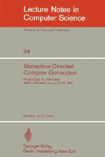 Cover of Semantics-Directed Compiler Generation