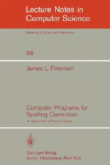 Cover of Computer Programs for Spelling Correction