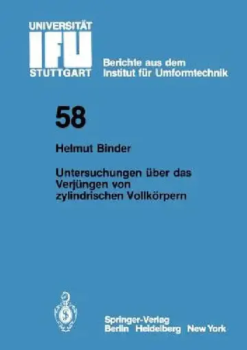 Cover of Untersuchungen Über Das Verjüngen Von Zylindrischen Vollkörpern