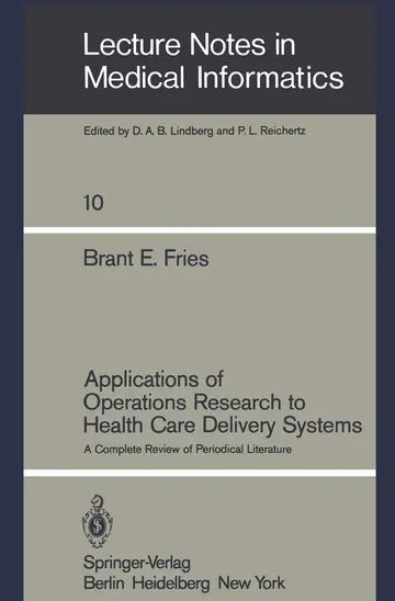Cover of Applications of Operations Research to Health Care Delivery Systems