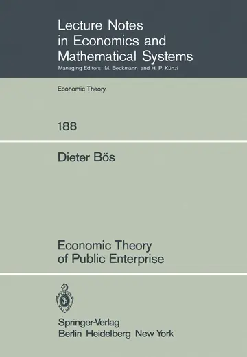 Cover of Economic Theory of Public Enterprise