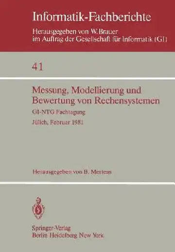 Cover of Messung, Modellierung Und Bewertung Von Rechensystemen
