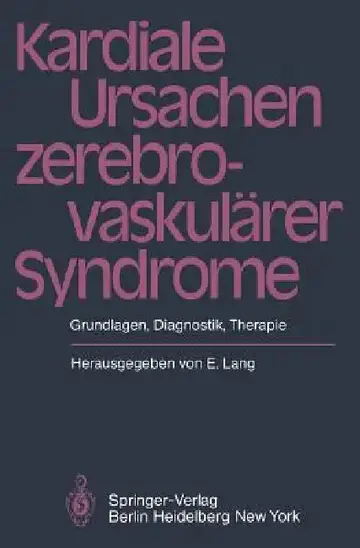 Cover of Kardiale Ursachen Zerebrovaskulärer Syndrome