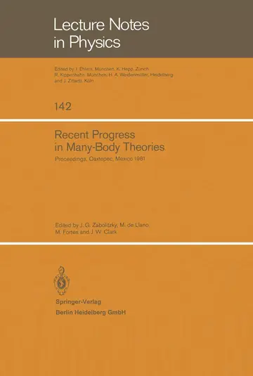 Cover of Recent Progress in Many-Body Theories