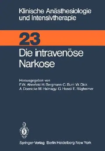 Cover of Die Intravenüse Narkose